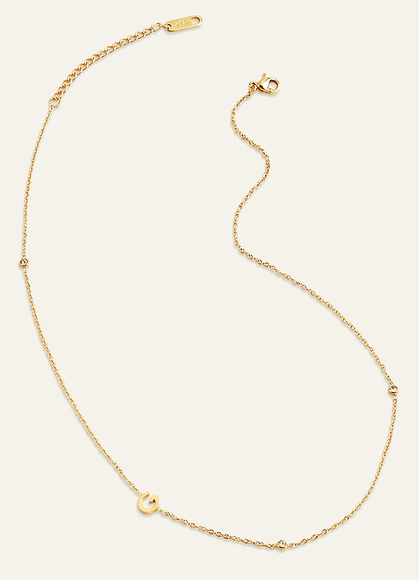 front Sideways Initial Letter Necklace