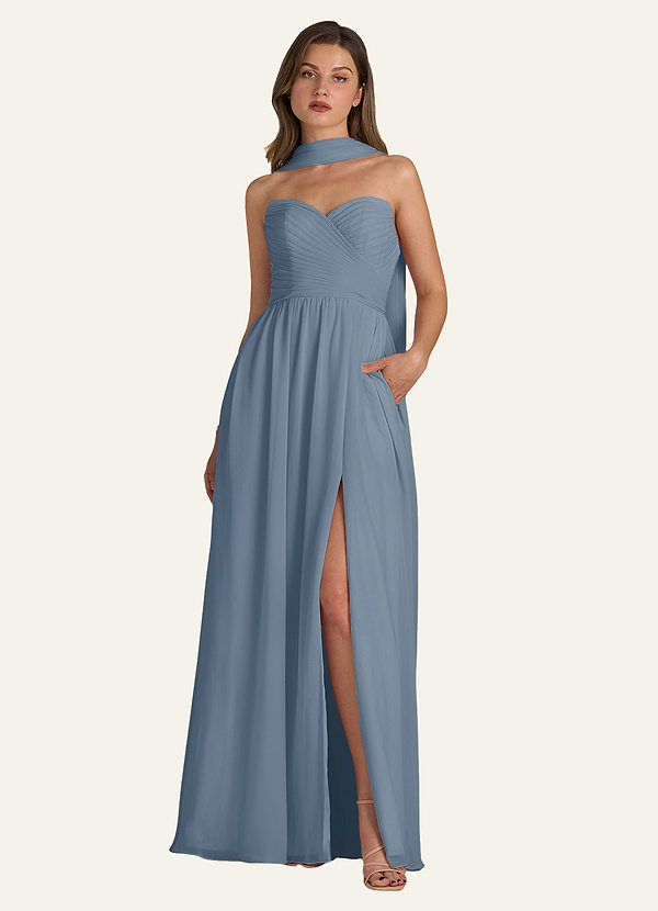 front Azazie Matching Color Chiffon Scarf