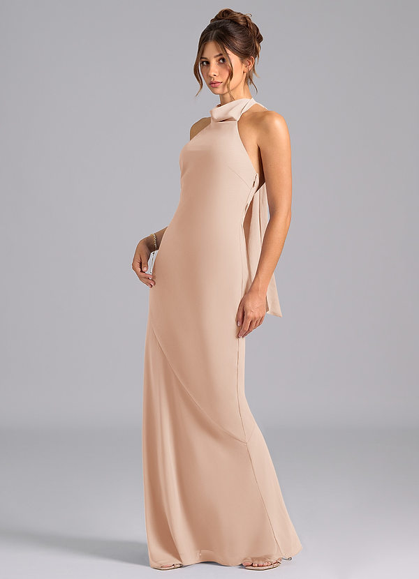 Azazie Velli Bridesmaid Dresses English Rose Mermaid Bow Chiffon Dress image1
