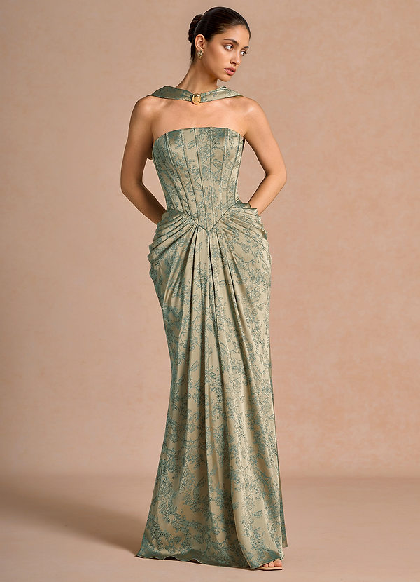 Calista Platinum Teal Maxi Dress image1