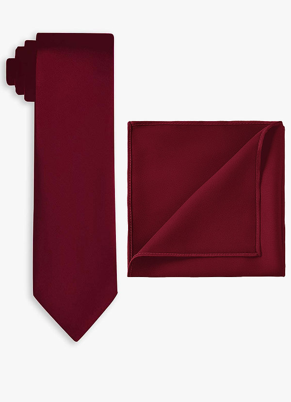 front Conjunto de corbata ancha y pañuelo de bolsillo de satén elástico