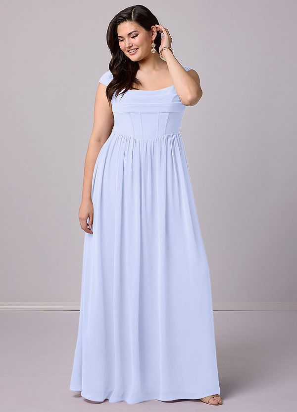 Barbie ♥ Azazie Bridesmaid Dresses Lavender A-Line Corset Chiffon Dress image1