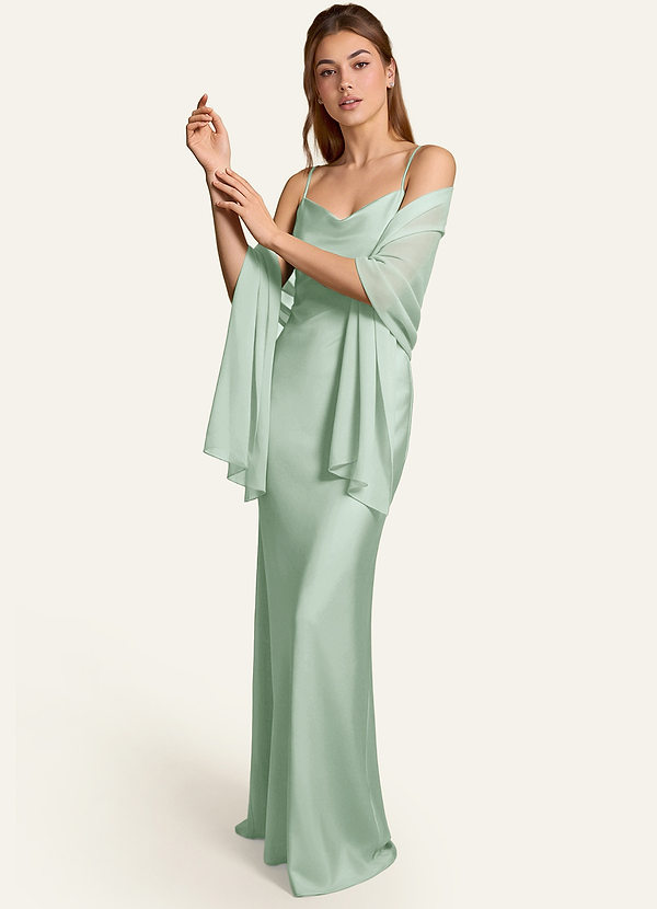 front Azazie Aleena chiffonsjal i matchende farve