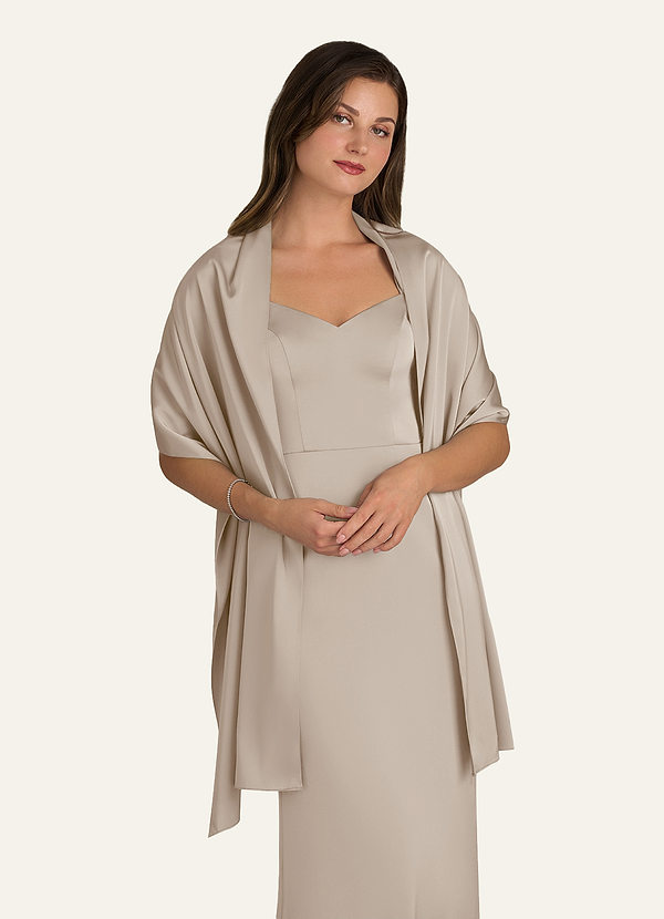 front Azazie Yhteensopivan Värinen Ireland Stretch Satiinihuivi