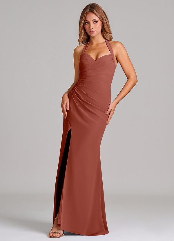 Azazie Emeria Suknie dla druhen Syrena Dekolt w kształcie serca Szyfon Do ziemi Sukienka image1