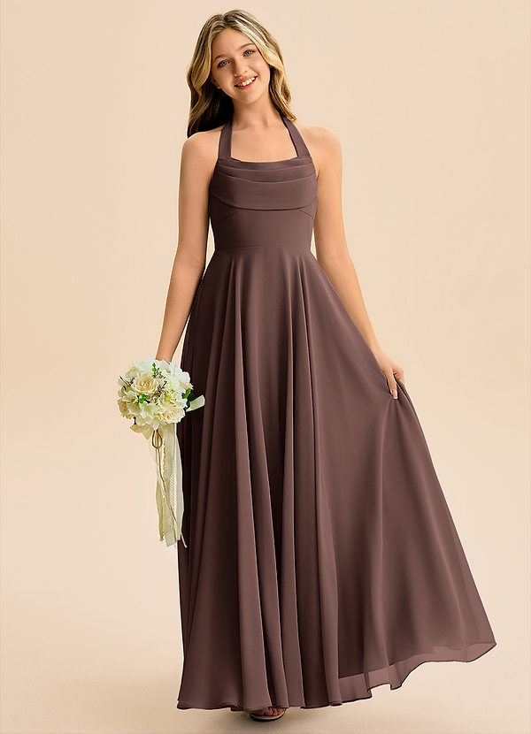 Azazie Kady Junior Ganache A-Line Sweetheart Neckline Chiffon Dress image1