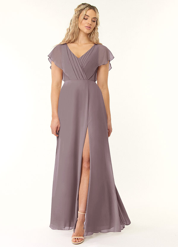 Azazie Rylee Bridesmaid Dresses Dusk A-Line Pleated Chiffon Dress image1