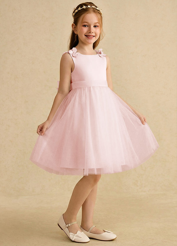 Azazie Lona Klänningar för brudeflicka Klä A-Line i Matt satäng Rosett image1