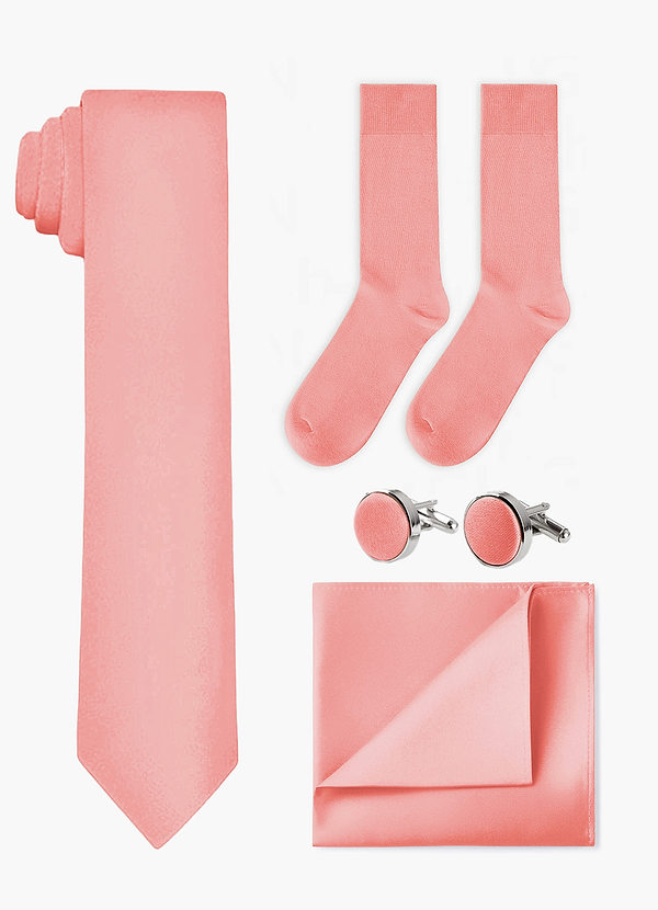 front Matching Wide Tie & Pocket Square & Cuff Links & Socks Set