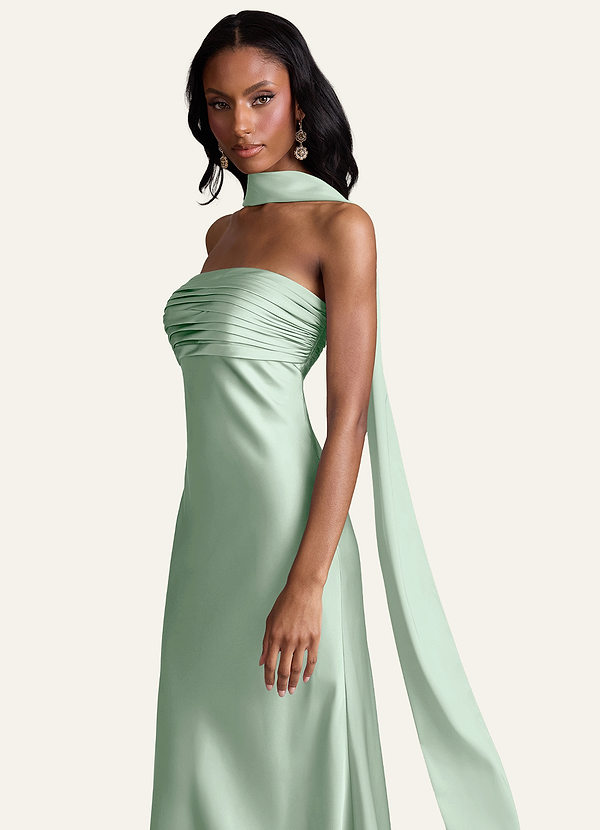 front Azazie Matching Color Stretch Satin Scarf