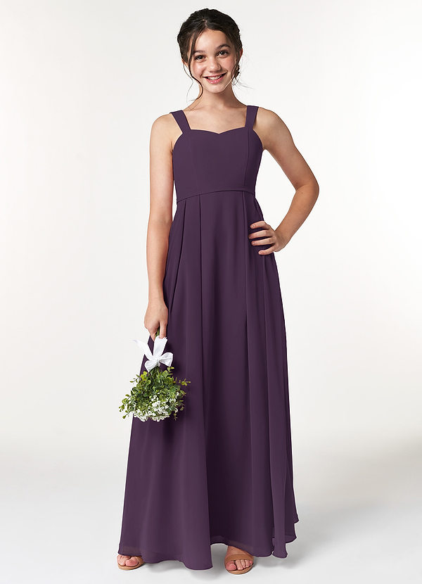 Azazie Simoan A-Line Sweetheart Neckline Chiffon Floor-Length Junior Bridesmaid Dress image1