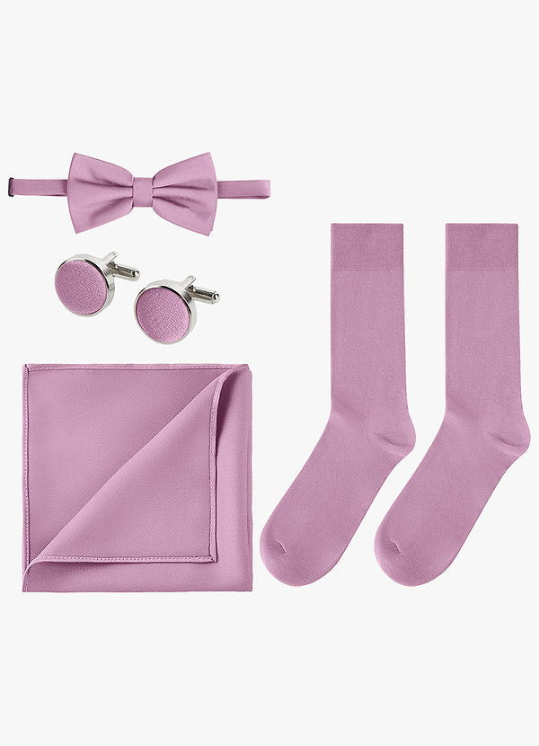 front Matching Color 4-Piece Stretch Satin Bow Tie Set