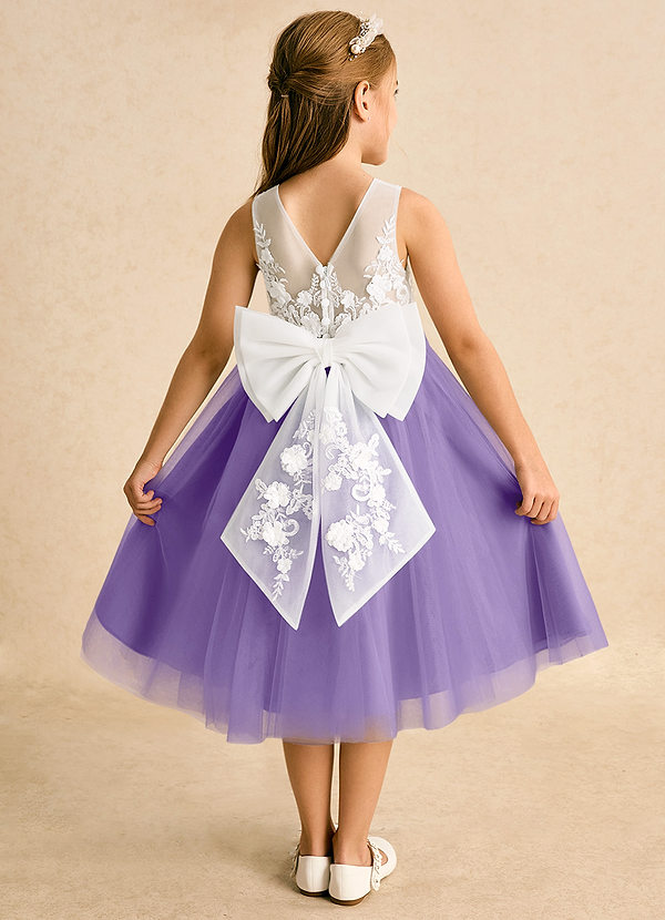 Azazie Lina Flower Girl Dresses Ivory Tahiti Ball-Gown Lace Dress image1