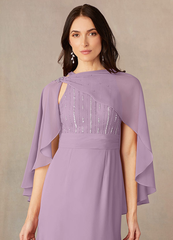 front Azazie Matching Color Chiffon Asymmetrical Wrap