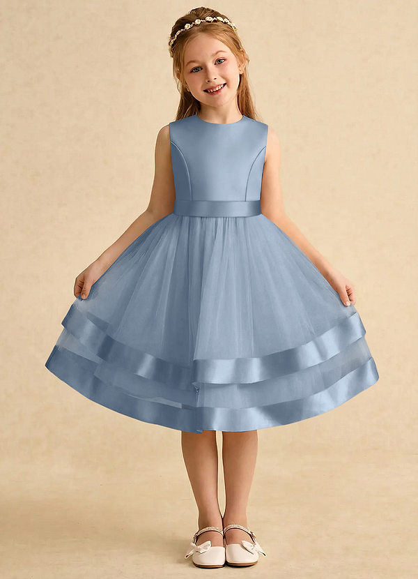 Azazie Sophia Klänningar för brudeflicka Klä A-Line i Tyll Rosett image1