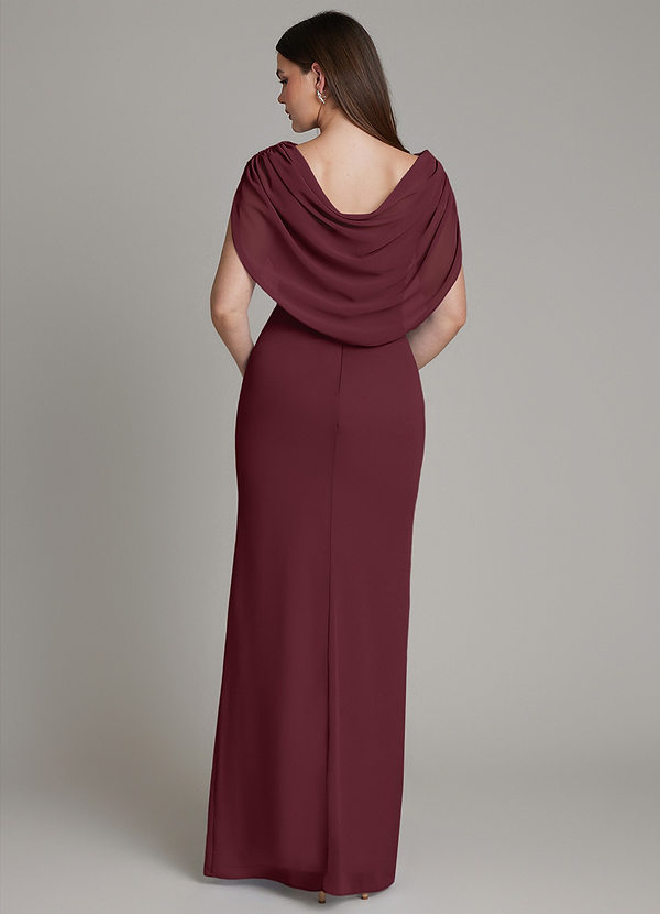 Azazie Hadley Bridesmaid Dresses Cabernet Mermaid Pleated Chiffon Dress image1
