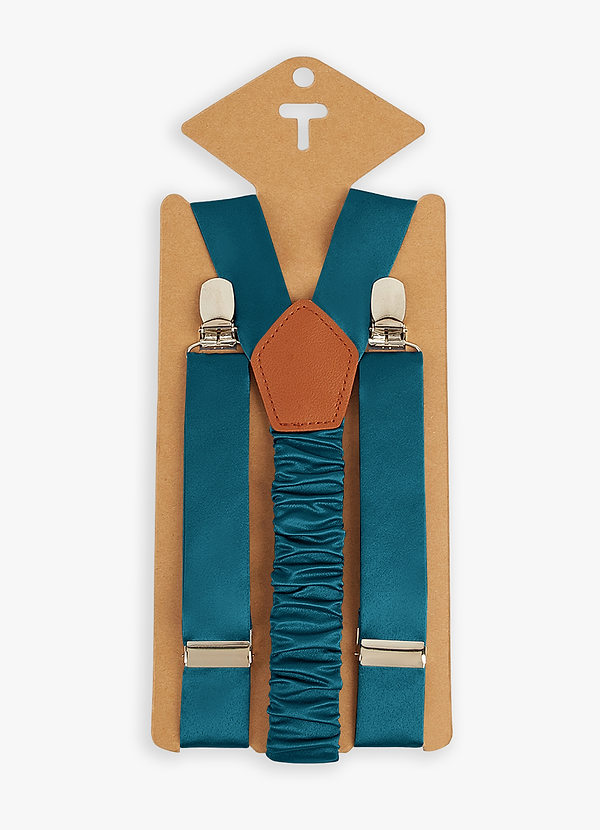 front Matching Color Boy's Matte Satin Suspenders