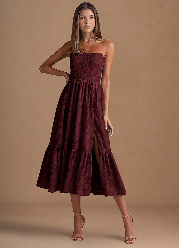 Delphina Wine Midi Dress image1