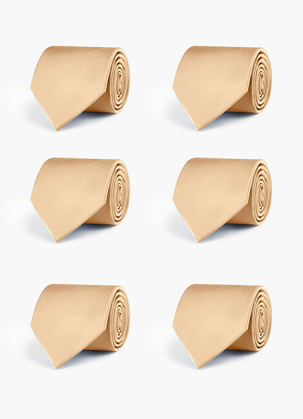 front Conjunto de corbatas a juego de satén elástico para padrinos de boda – 6 piezas