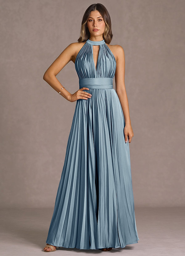 Maddox Embellished Maxi Dress in Powder Blue