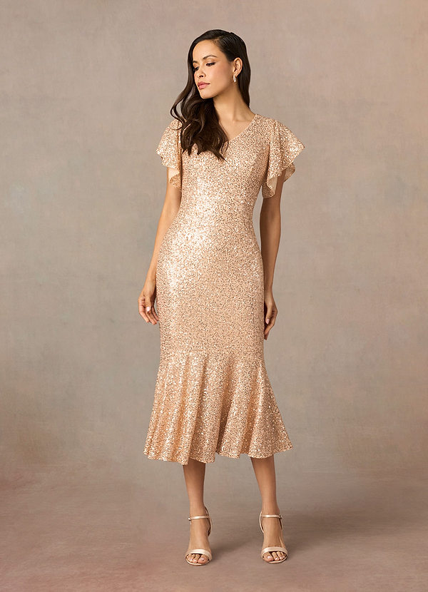 Upstudio Rivera Mother of the Brides Dresses Champagne Mermaid Sequins Dress image1