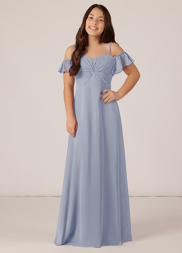 Vestidos Largos De Dama De Honor Junior Con Parte Superior De Encaje Lavanda
