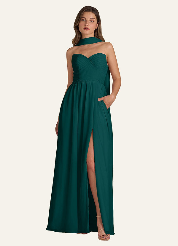 front Azazie Matching Color Chiffon Scarf