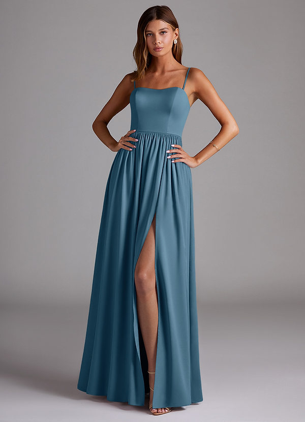 Azazie Calianna Bridesmaid Dresses Bermuda A-Line Off the Shoulder Stretch Satin Convertible Dress image1