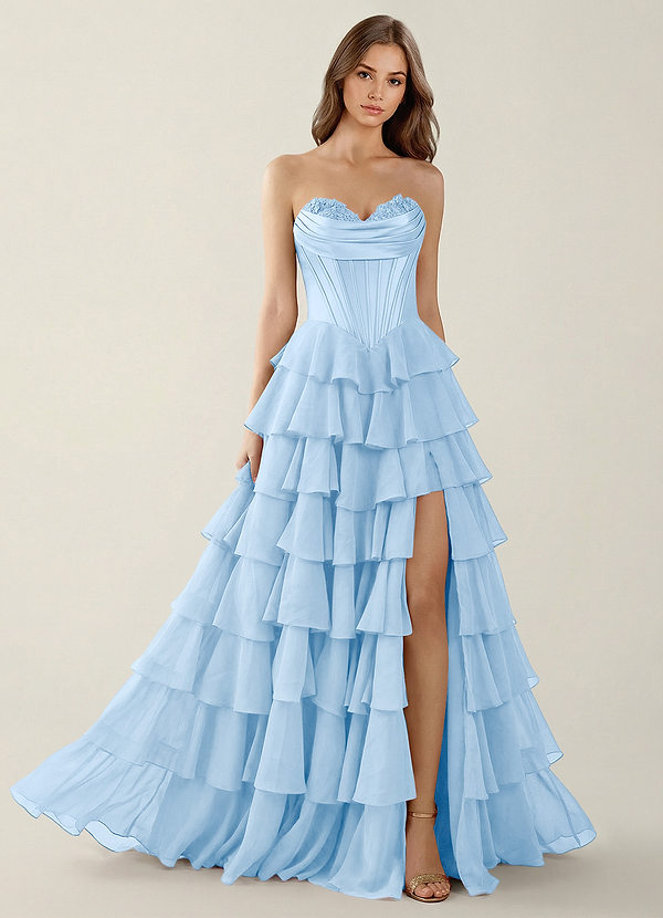 Bastet Sky Blue Ruffled A-line Prom Dress image1