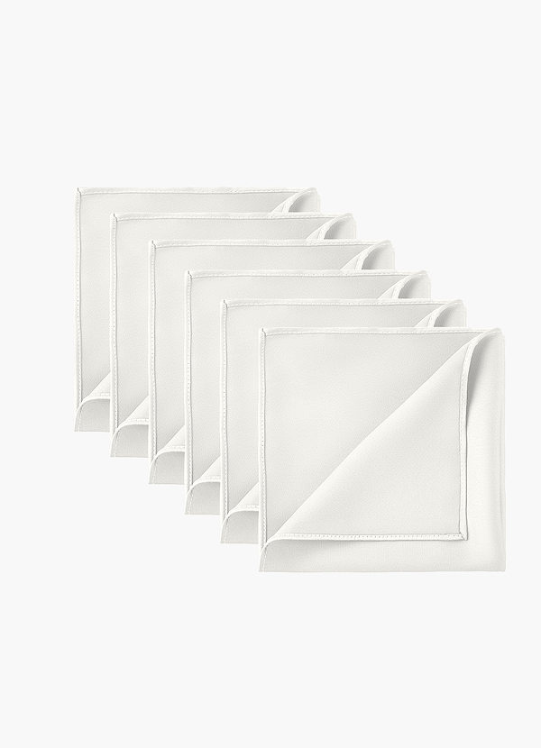 front Stretch Satin Matching Groomsmen Pocket Square Set – 6 Pieces