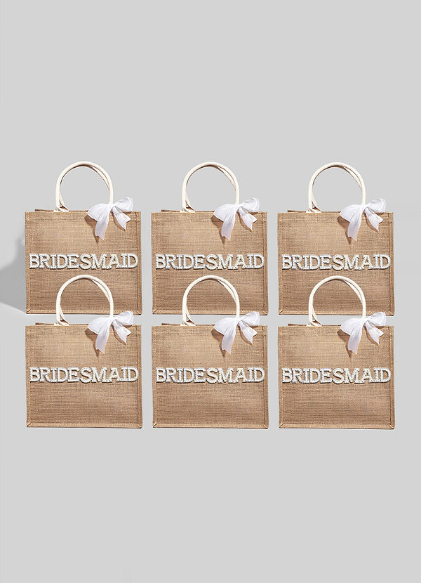 front SIX-PIECE Tote Straw Beach Bag