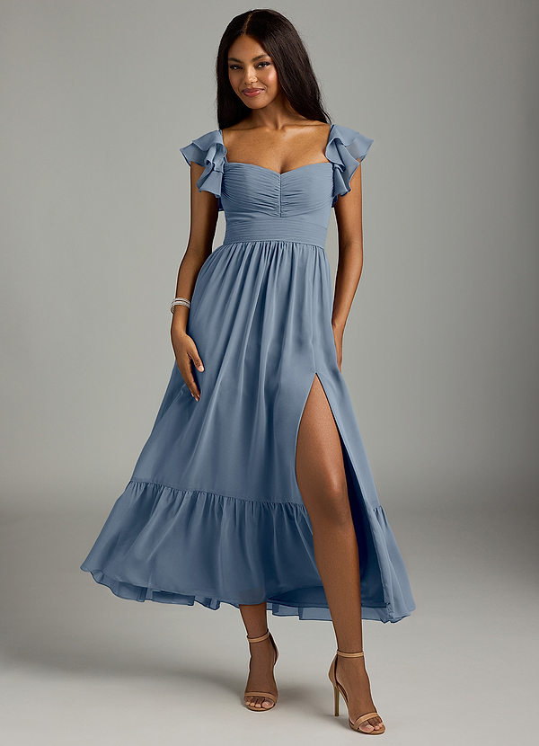 Azazie Anaya Brautjungfernkleider A-Linie Plissee Chiffon Kleid Zwielichtviolett image1