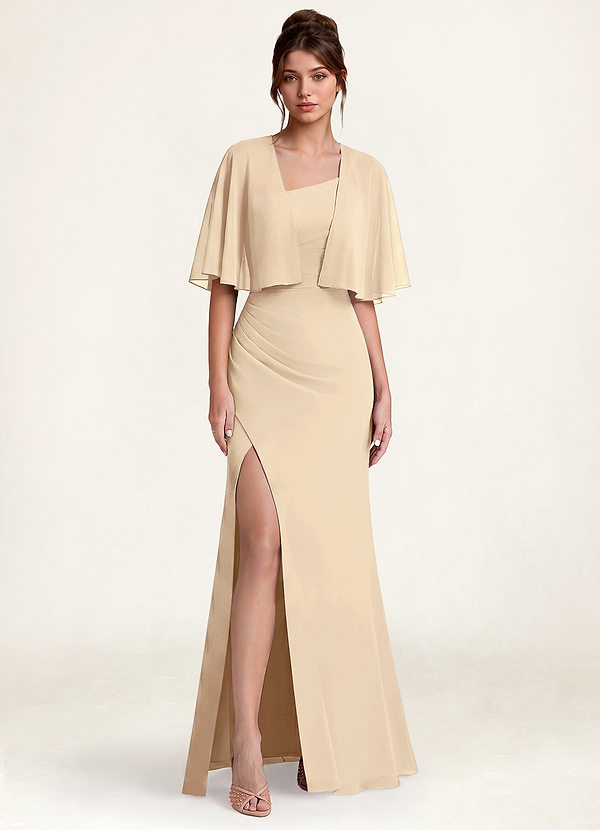 Azazie Matching Color Chiffon Short Cape Shawl front