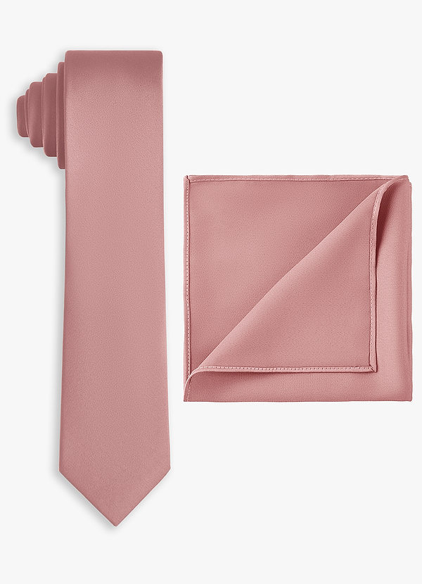 front Stretch Satin Skinny Tie and Pocket Square Set