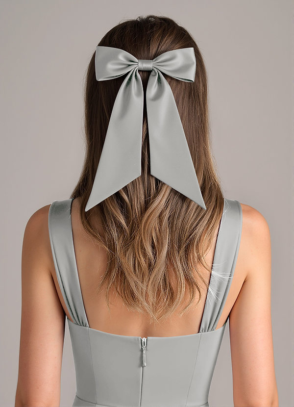 front Matching Color Stretch Satin Bow Hair Clip