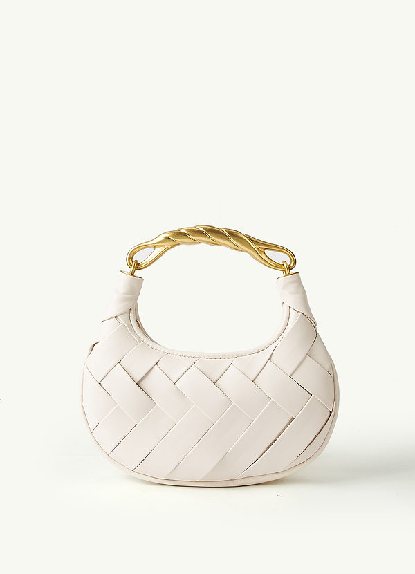 Borsa a mano intrecciata in similpelle front