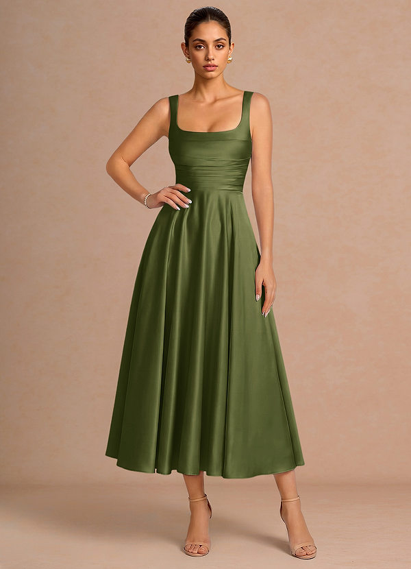 Azaria Olive Midi Dress image1