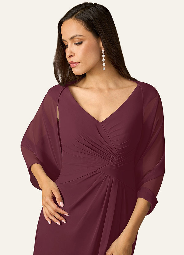 front Azazie Abrigo De Gasa Sarah De Color A Juego