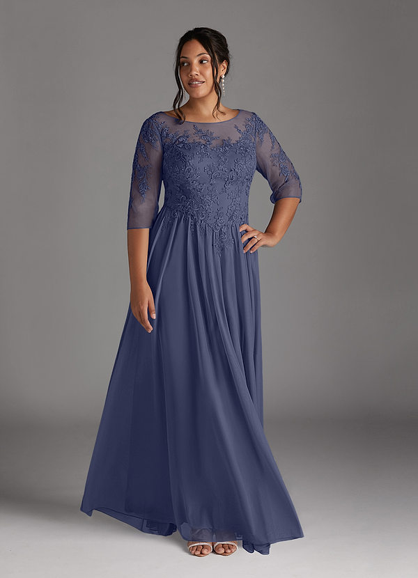 Azazie Harriet Mother of the Brides Dresses Stormy A-Line Scoop lace Mesh Dress image1