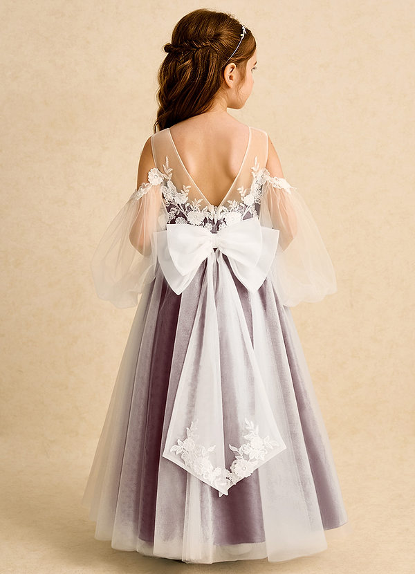 Azazie Zimi Vestidos de Niña de Flores Vestido de Sangrado de Tul de Princesa con Escote de Corazón image1