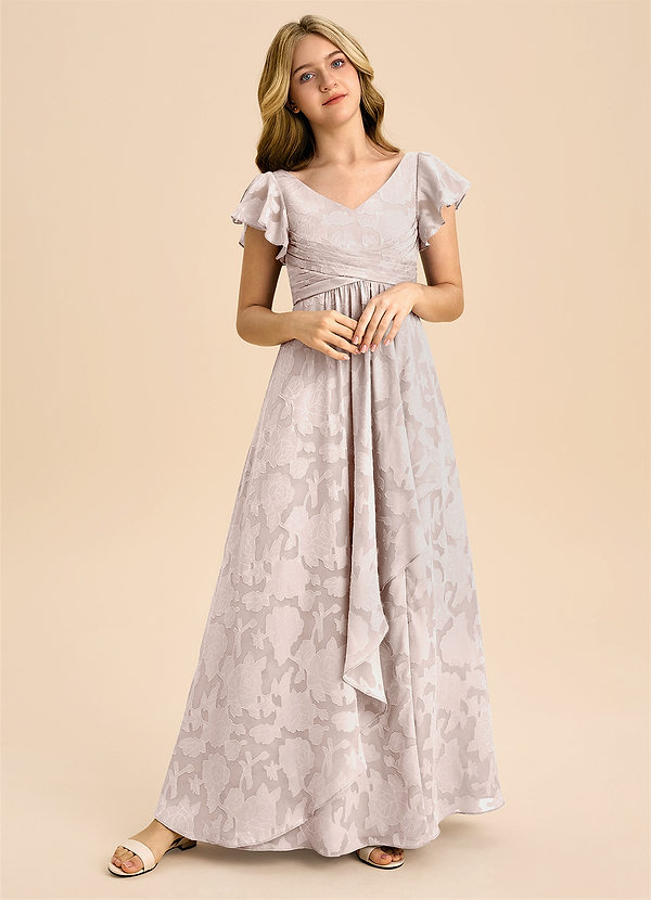 Azazie Omari Junior Klä av A-Line i Blommig Utbrändhet Plisserad image1