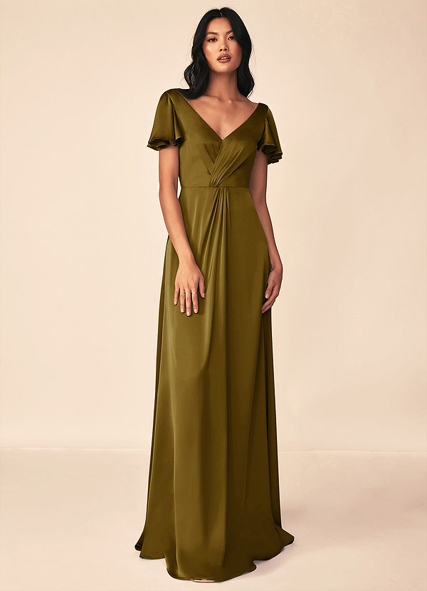 Azazie Soren Stretch Satin Dress Final Sale  image1