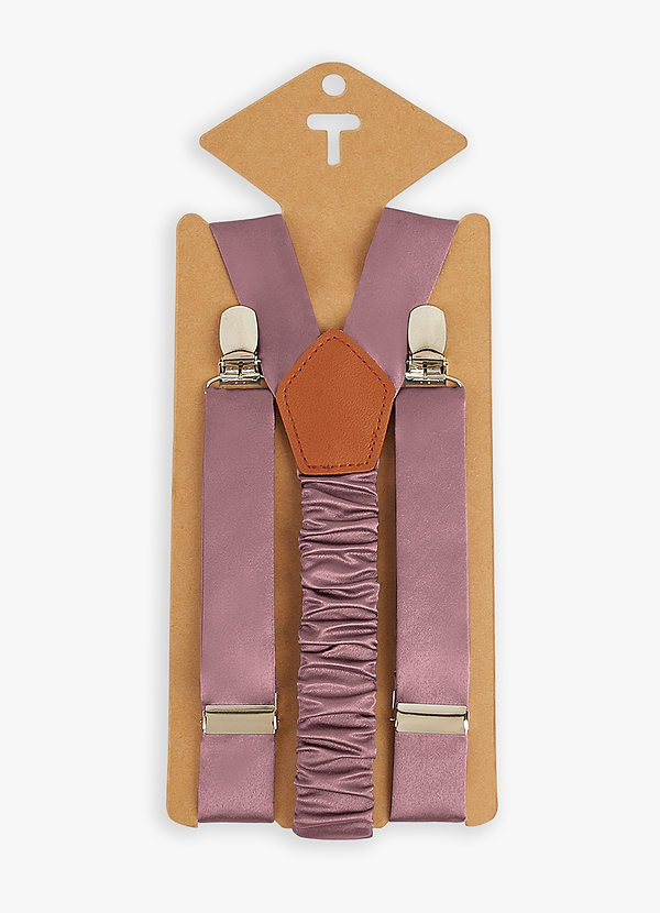 front Matching Color Boy's Matte Satin Suspenders