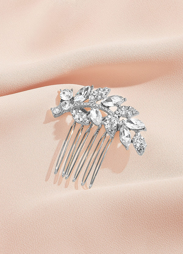 front Rhinestone Alloy Leaves Hair Comb