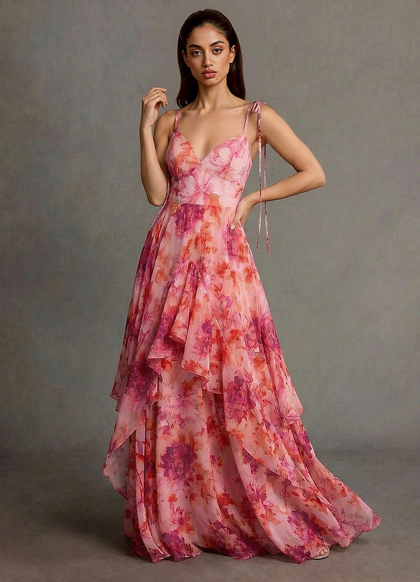 Harmony Peach Pink Maxi Dress image1