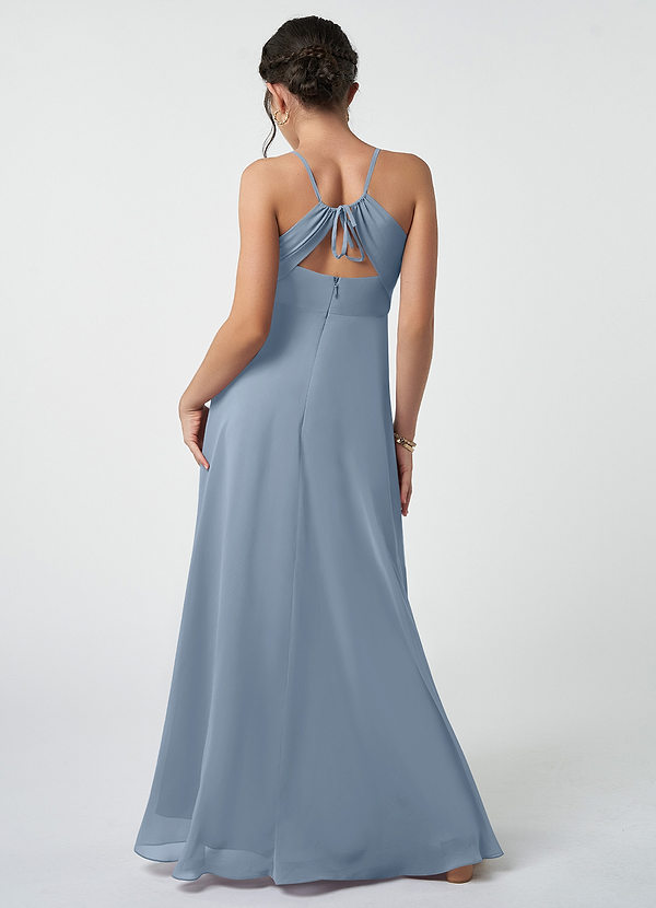 Azazie Avelina A-Line Pleated Chiffon Floor-Length Junior Bridesmaid Dress image2