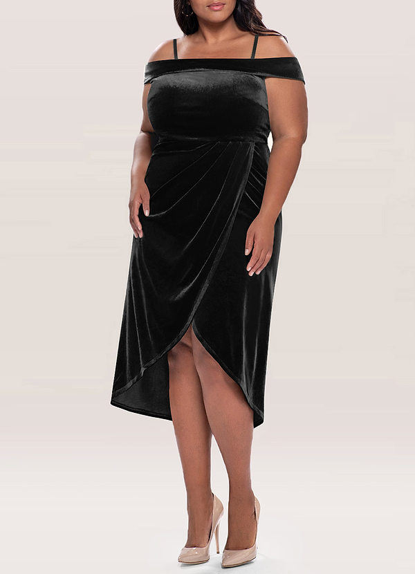 back AZ Occasions Velours Noir Robe midi