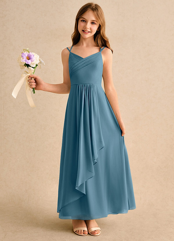 Azazie Zaida Girls Formal Klänningar för brudeflicka Klä A-Line i Chiffong Plisserad image1