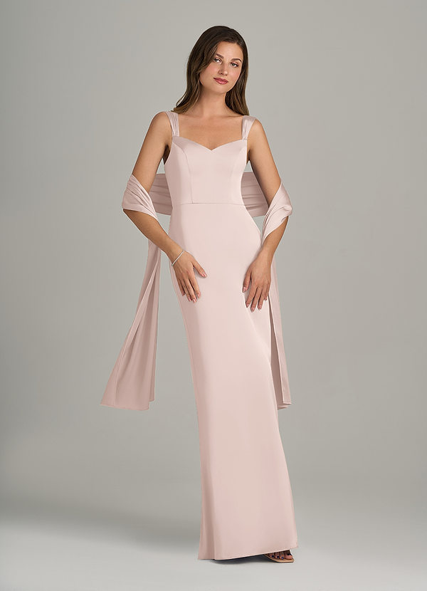 front Azazie Matchande Färg Stretch Satin Sjal
