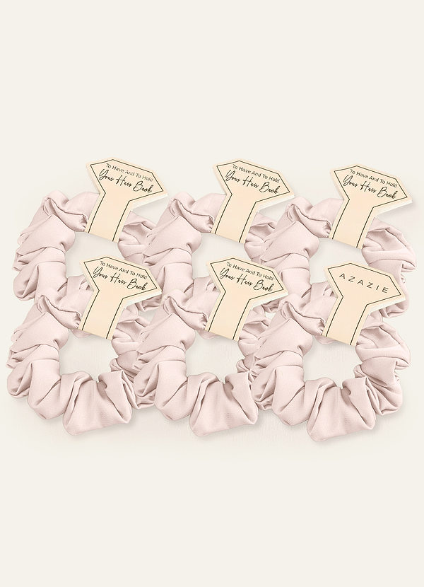 front Vastaavanvärinen Kuusiosainen Morsiusneito Stretch Satin Normaalikokoinen Scrunchie-Setti